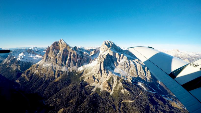 Flying above the Dolomites